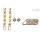 15cm Extender Chain with Door Buckle, 2 Pack[Crossbody Recommended]+Abrasion-Resistant Buckle (Elephant Gray) Floral Design