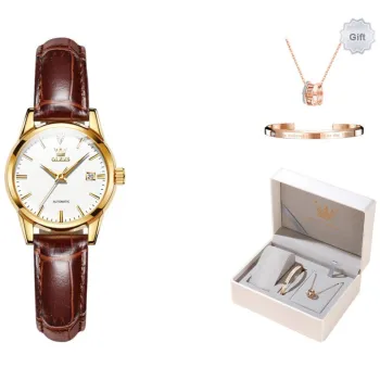 OLEVS Minimalist Series Mechanical Movement Watch Women's Watch White Dial