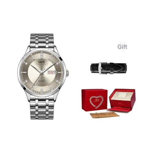 I W CARNIVAL HWGUOJI Автоматический механический механизм ремешок из нержавеющей стали мужские часы серый циферблат