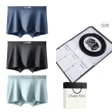 [995 Cow Leather Belt]120S Lenzing Modal[Black+Cyan+Royal Blue]3 Pack Gift Box Set