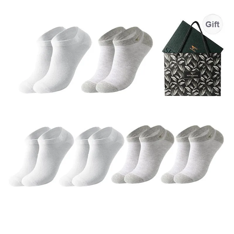 SEPTWOLVES Ankle Socks Summer Model Men's 6 Pairs Gift Box Sets+Shopping Bag-16