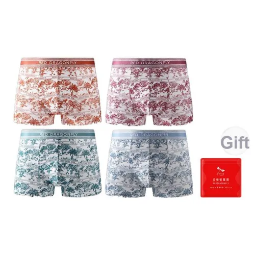 RED DRAGONFLY Хлопок Трусы Мужские 4 Пачки