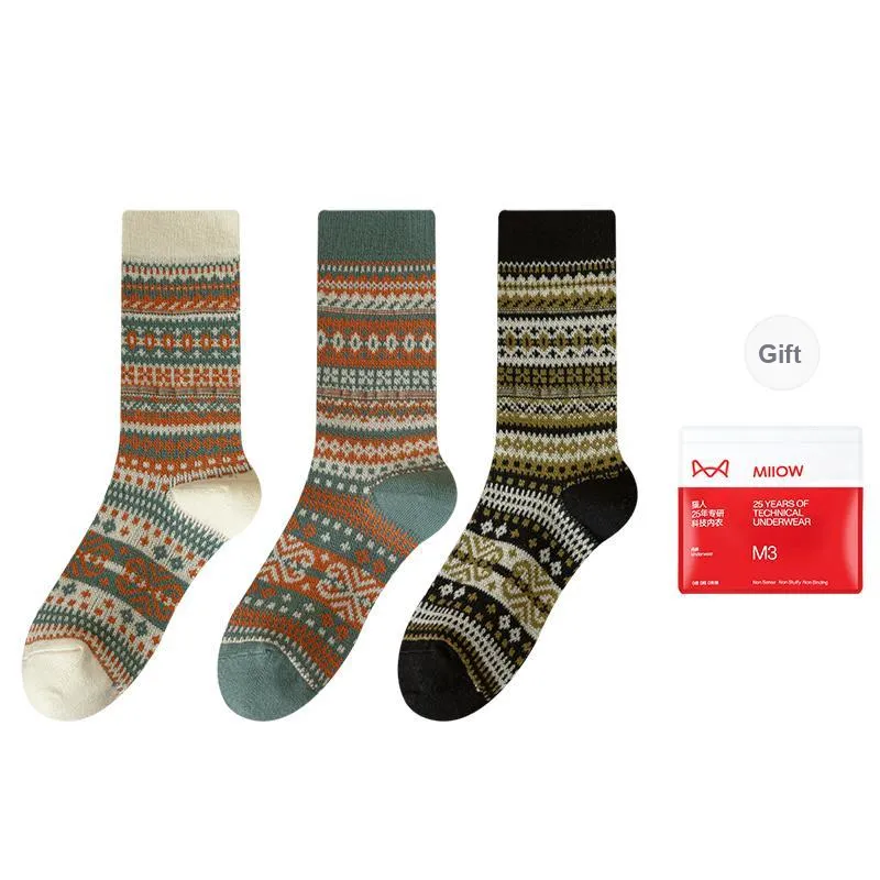 MIIOW Mid Calf Socks Women's Box Of 3 Pairs-8