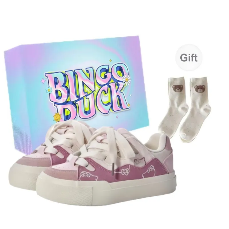 BINGO DUCK Slip Resistant And Breathable Low Top Skateboard Shoes Women's-4