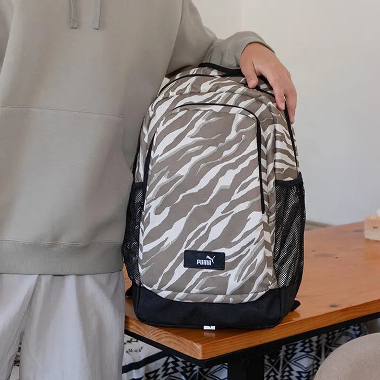 PUMA Fabric Backpack Large Size Unisex Black & Khaki-2