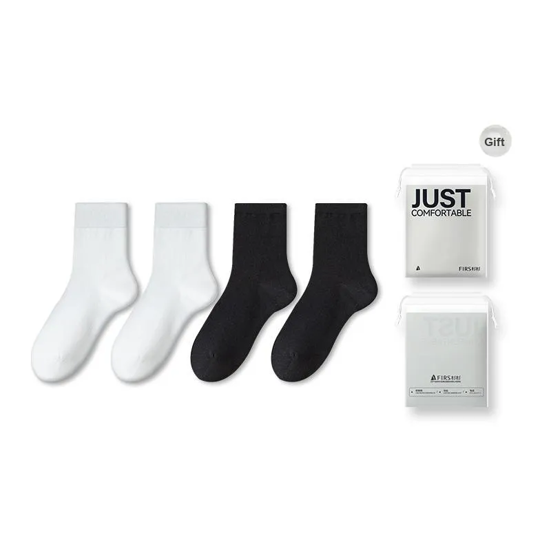 FIRS Mid Calf Socks Men's Shopping Bag 4 Pack-14