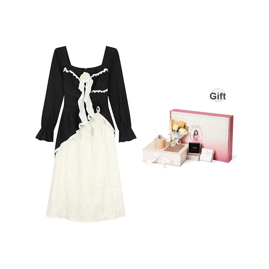 Annie The Темный Child Длинный рукав Платье Женское Черное