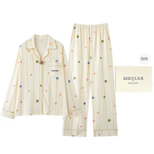 MIOJUER Pajama Set Women's Light Yellow