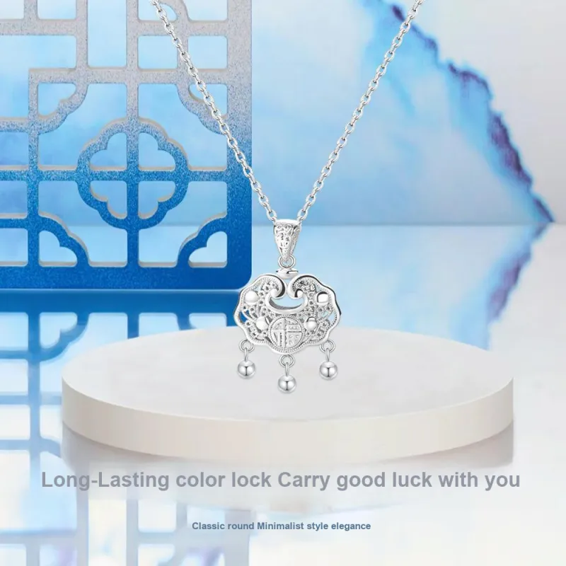 NUSQ 999 Fine Silver Necklaces Women's-3