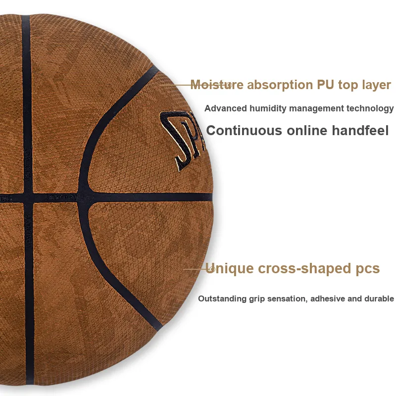 SPALDING Pilot Collection 77 739Y Moisture Absorbing Leather PU Basketball PILOT 06 Brown Size 7 Training Unisex-4