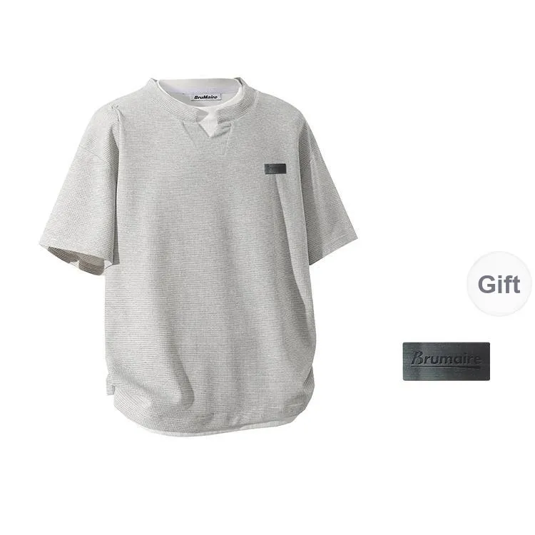 BRUMAIRE T Shirt Unisex Light Gray Comes With Brooch-0