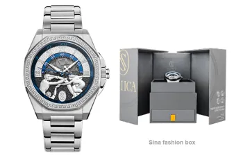 SNIICA Wrist Watch Automatic Mechanical Movement Stainless Steel Watchband Black Dial Men's Watches 8040M A