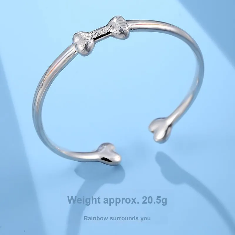LAOYINJIANG S999 Fine Silver Bangles Women's-5