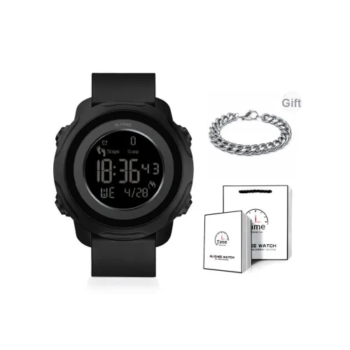 Rlychee Электронные Механические Часы Силиконовый Ремешок Унисекс Черный Циферблат