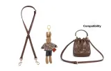 Coach Bucket Bag Dark Brown Gold-Tone Lock Adjustable 90-120cm+Brown Bunny Doll