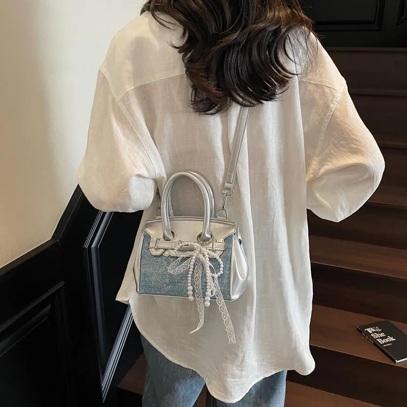 Iman's House PU Shoulder Bag, Crossbody Bag, Handbag Women's Sky Blue/Denim Blue/Black/Royal Blue-2