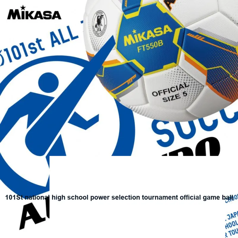 MIKASA Size 5 Soccer Synthetic Leather Hand-Stitched Soccer Ball Unisex White Blue-5
