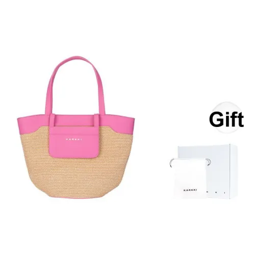 Karkki Сумка из натуральной коровьей кожи вязаная ткань тоут сумка для покупок женская сумка сумка через плечо женская розовая LADY