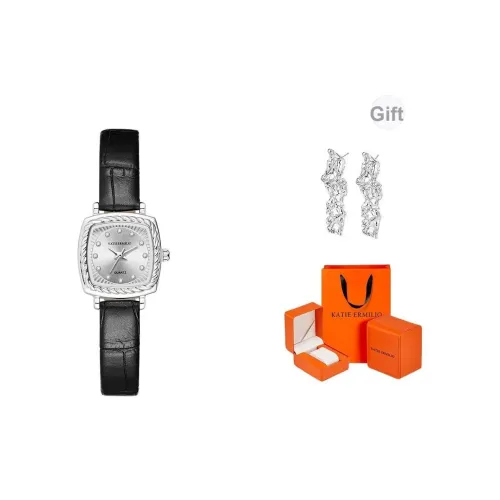 Katie Ermilio Кварцевый механизм серебристый циферблат женские часы