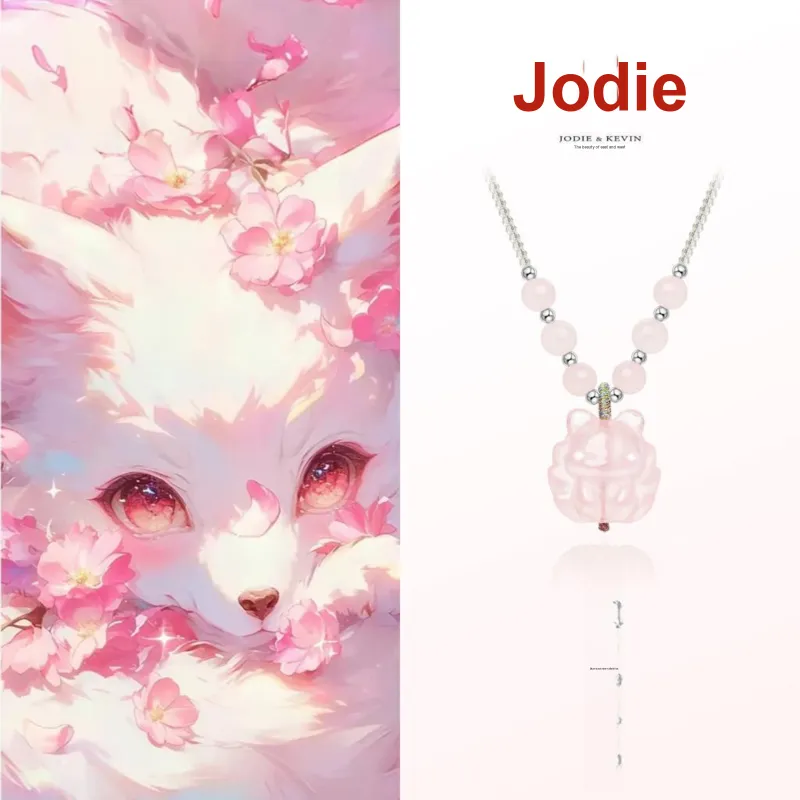 Jodie&Kevin Natural Pink Crystal Necklaces Women's-1