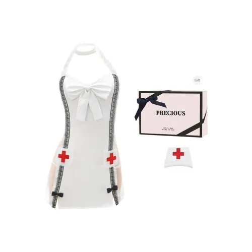 GOYN Белый комплект + Белый бант чулки + [Коробка] Женские ночные сорочки