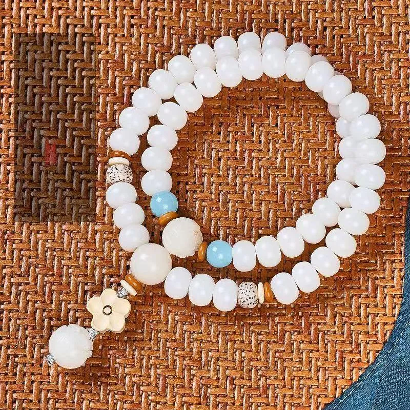 JIUHUASHAN White Jade Bodhi Bracelets Unisex-7