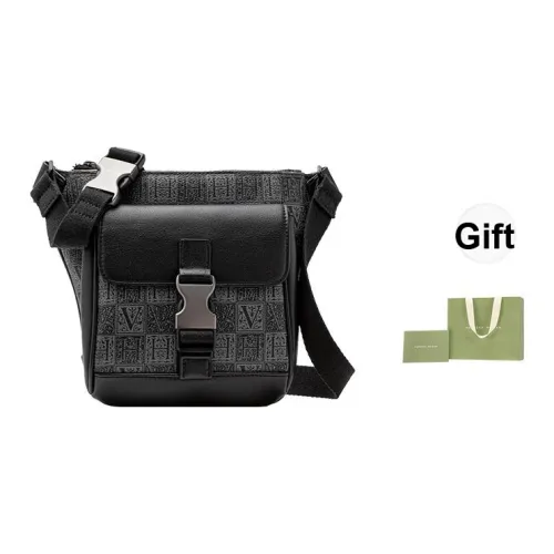 VANESSA HOGAN Монограмма Коровья кожа Синтетическая кожа Sling Сумка Сумка через плечо Средний Мужской Черный