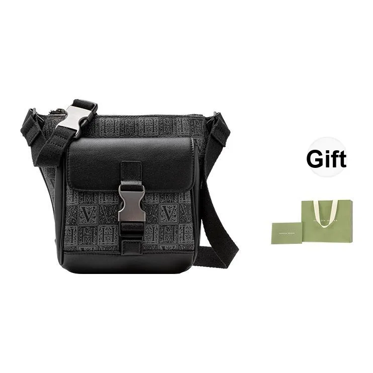 VANESSA HOGAN Монограмма Коровья кожа Синтетическая кожа Sling Сумка Сумка через плечо Средний Мужской Черный