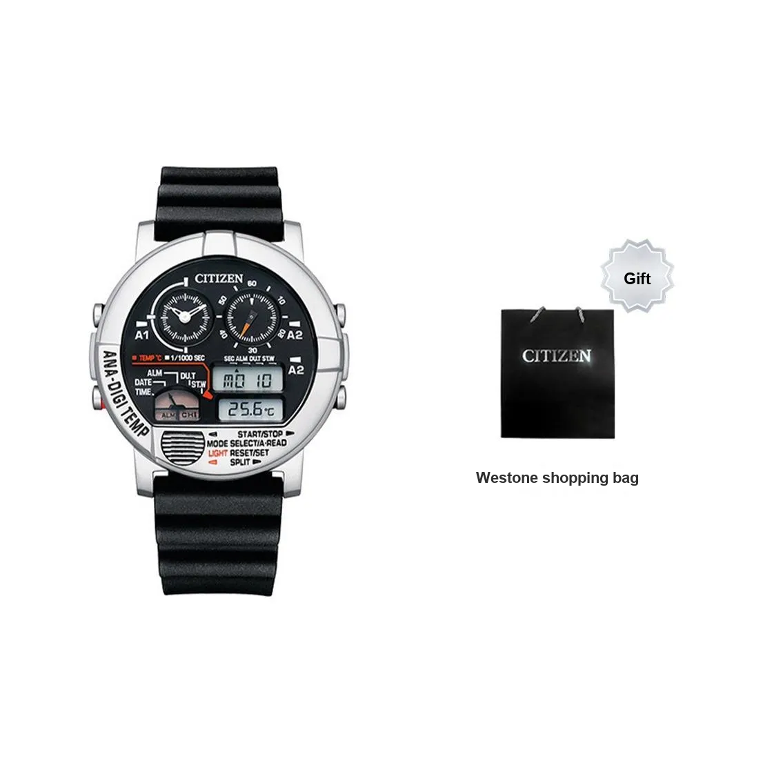 CITIZEN Кварцевый механизм Резиновый ремешок Часы Мужские Черный циферблат JG0070 11E Официальный Прямая поставка