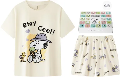 Gongdie x SNOOPY/ Pajama Set Women's Gift Box Set Apricot