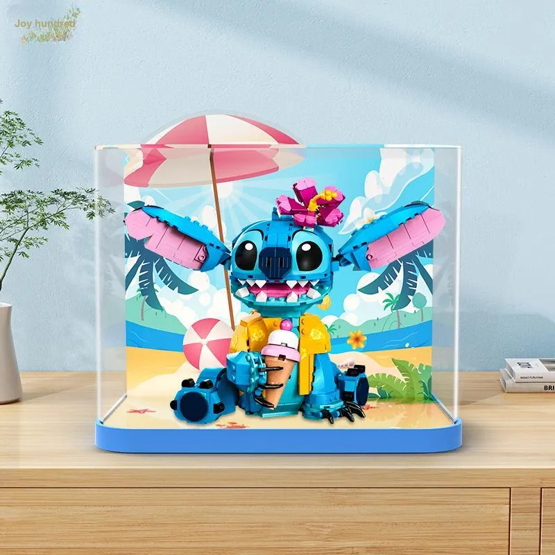 LIGHT YOUR BRICKS 100 Joy Compatibility Building Block Disney 43249 Lilo & Stitch Display Case Model Accessories-2