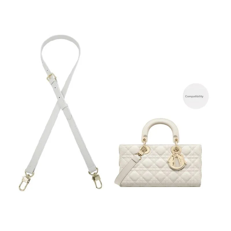 Cow Leather Bag Strap Women's Black/White-0