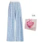 Blue Plaid Casual Pants+Box