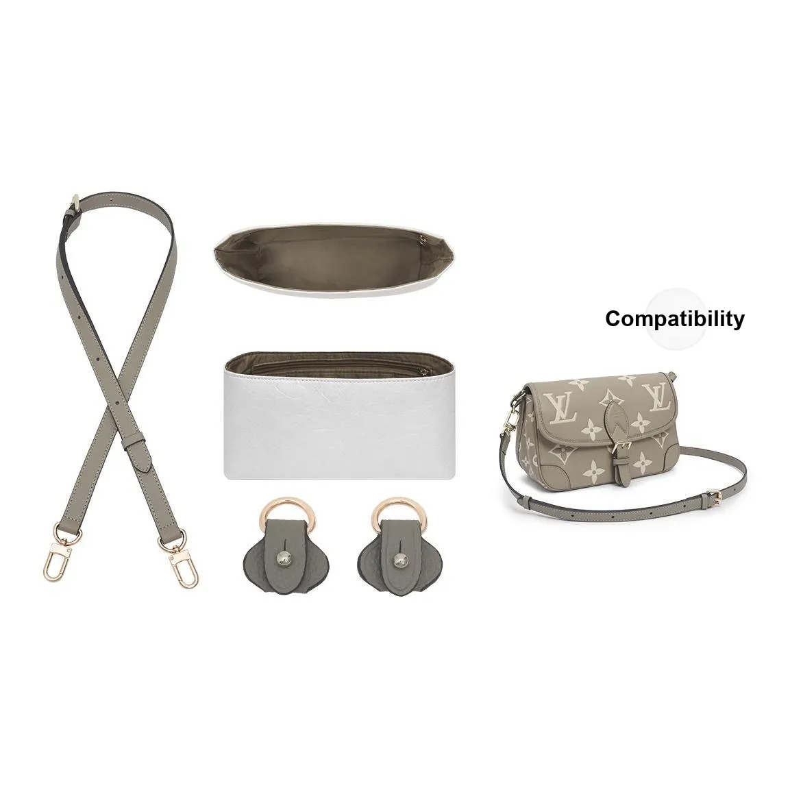 Lan Bao Fan Коровья кожа Сумка Аксессуар Женский Серый