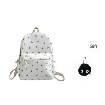 URBAN FOREST Nylon Backpack Unisex Ecru/Black/Pink/Sky Blue