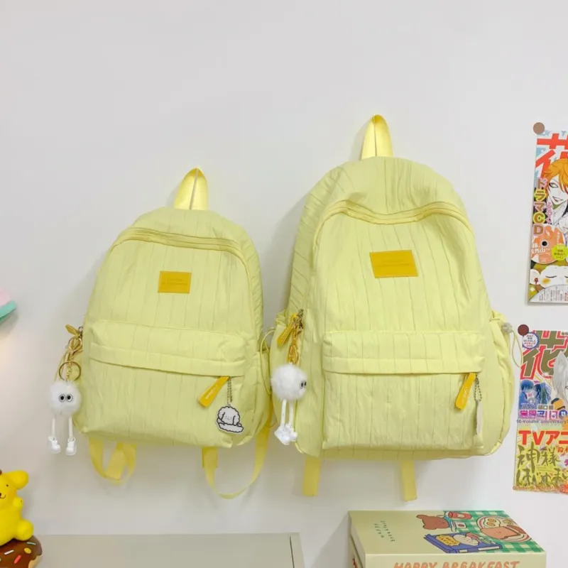 BRABOSTON Composite Cloth Backpack Regular Unisex Ecru/Khaki/Pink/Yellow-15