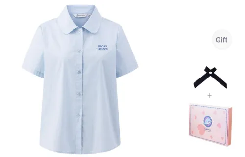 Tokyo Season Shirt Women's Gift Box Set, Blue Shirt, Comes With Crisscross Bow Tie