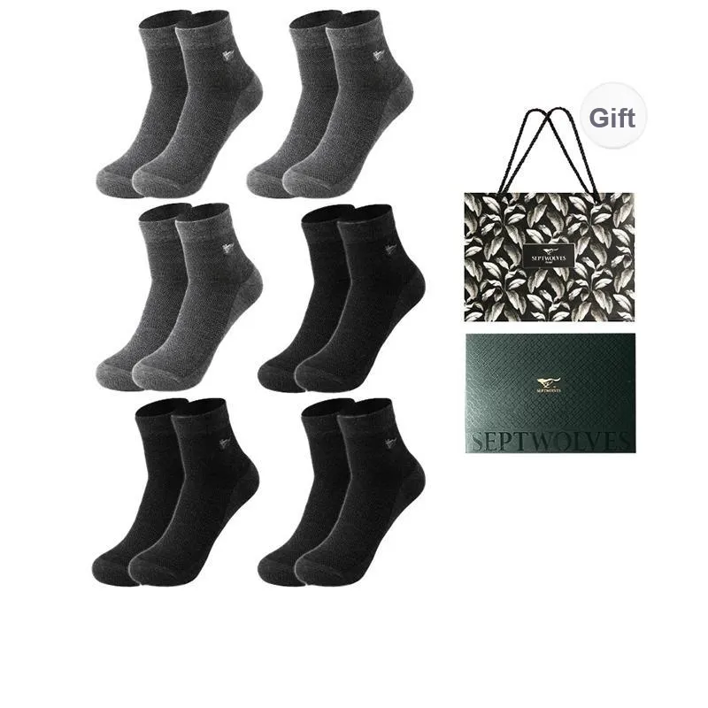 SEPTWOLVES Mid Calf Socks Men's 6 Pairs Box Included-53