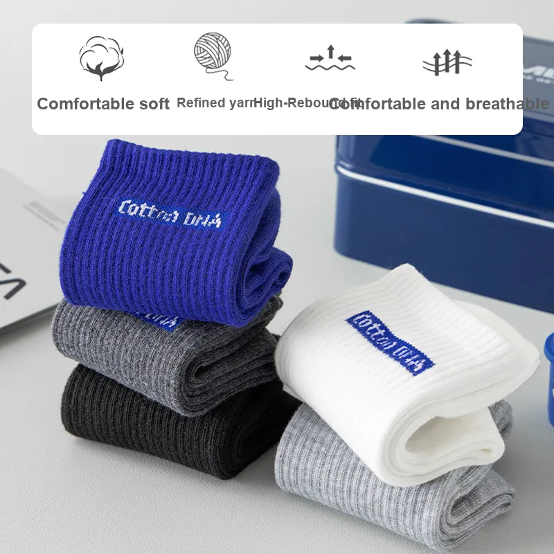 Cotton Gene Mid Calf Socks Unisex 5 Pack-2