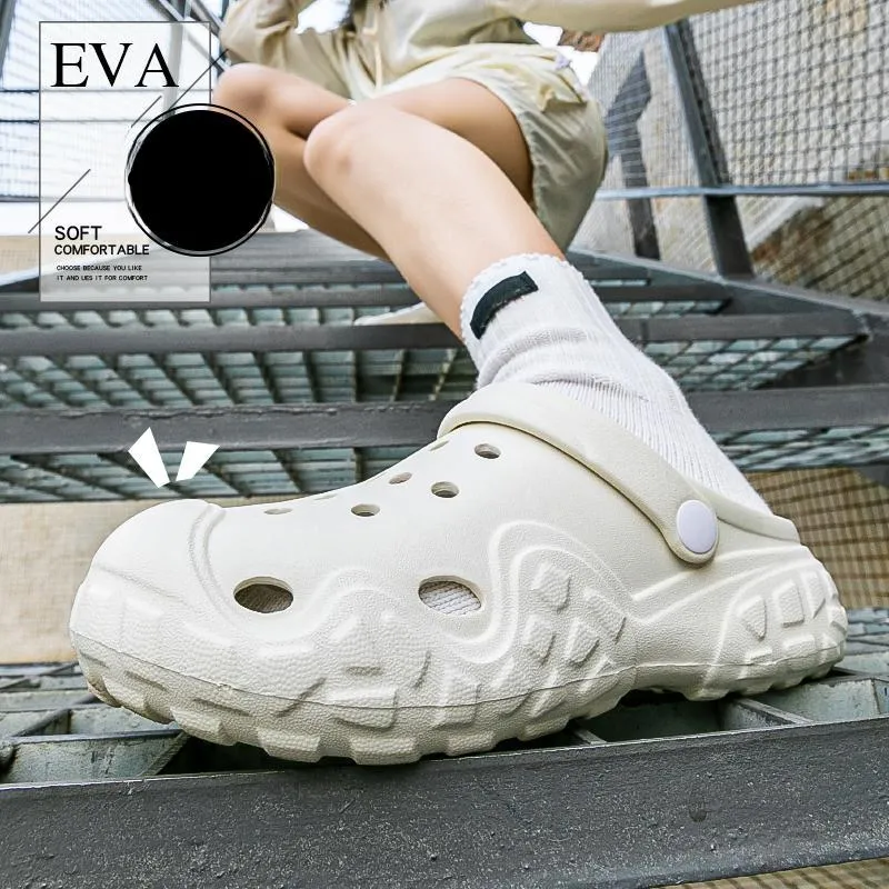 LUNNIFEIYA Platform Clogs For Men And Women's Summer Instagram Style Reversible Couple Beach Sandals-1