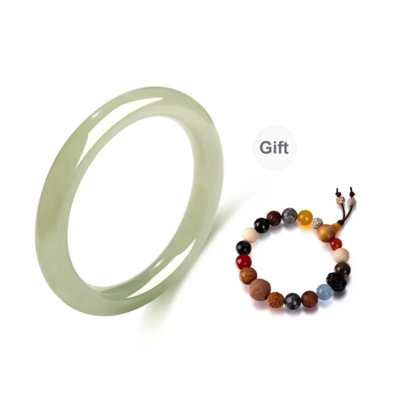 IWE Bangles Pale Greenish White Jade Women's-0
