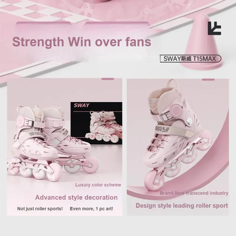 Sway Roller Skates TPR/PP Eco Friendly Material Casual Freestyle Dual Use Unisex S/M/L Pink/Blue-2