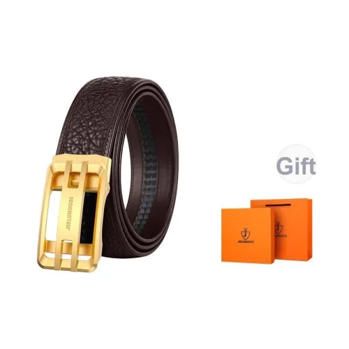 JIELUNOUSI Нержавеющая сталь Автоматическая застежка Дикий Коровья кожа с текстурой Телесная коровья кожа Ремни Мужской