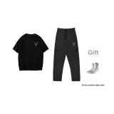 Thorn Rose Black Pants+Black Shades Short-Sleeved (Short-Sleeved Random)+Free Random Sports Socks