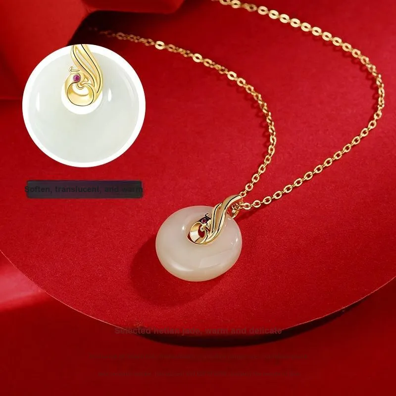Royal Heaven's Choice Pendants White Jade/Pale Greenish White Jade Women's-2