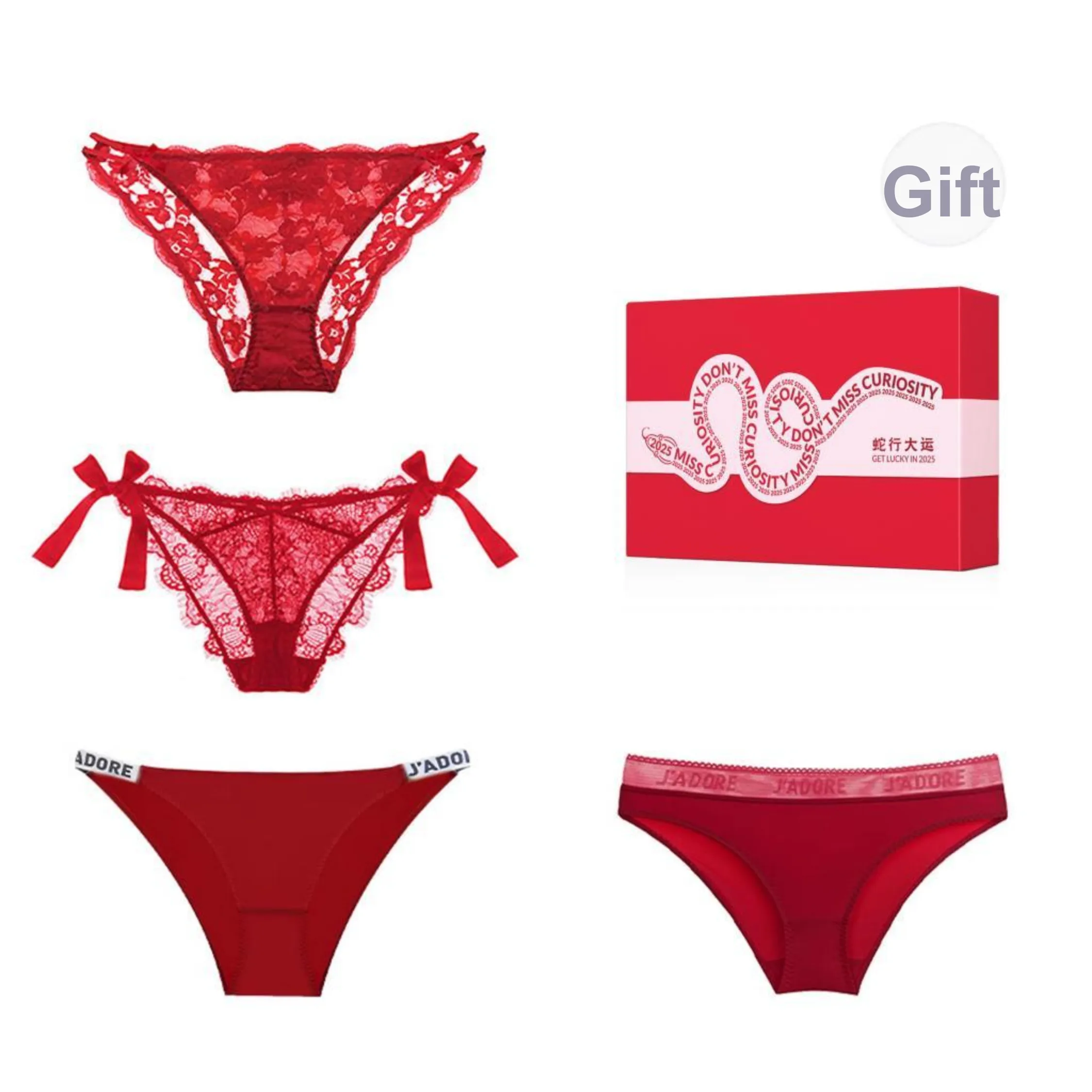 MISS CURIOSITY Underpants Women's 4 Pack Red