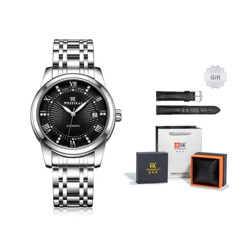 WSK Mechanical Movement Watch Men's Watches White Dial-1