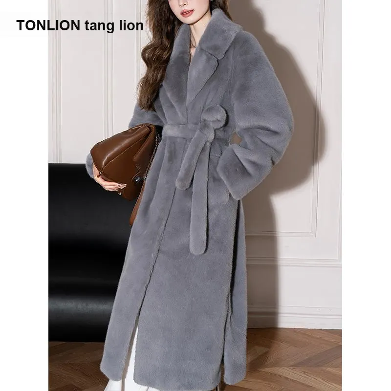 Tonlion Средне-серый Женские Меховые изделия