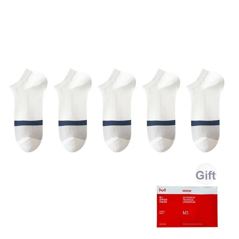 MIIOW Cool One Summer Series No-Show Socks Men's Shopping Bag 5 Pack