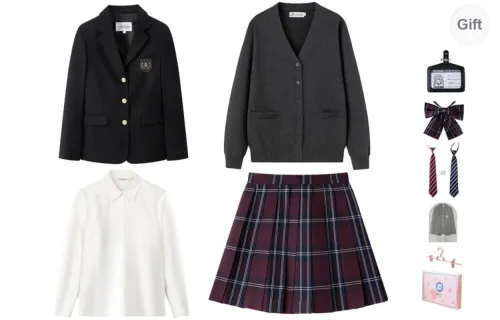Tokyo Season Uniforms Women's Black Suit+Kite, Comes With Carbon Gray Cardigan+Shirt+Dust Bag+Small Accessories